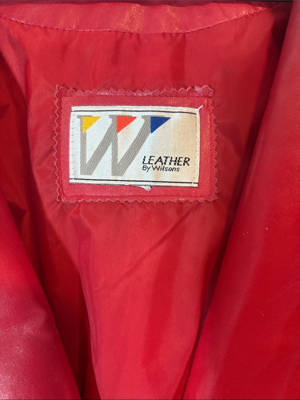 Vintage Woman’s Wilson’s Red Leather Trench Coat